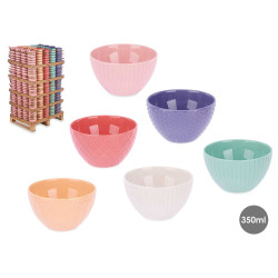 BOL CERAMICA DESAYUNO 560ML SURT 6 COL 4 MODELOS