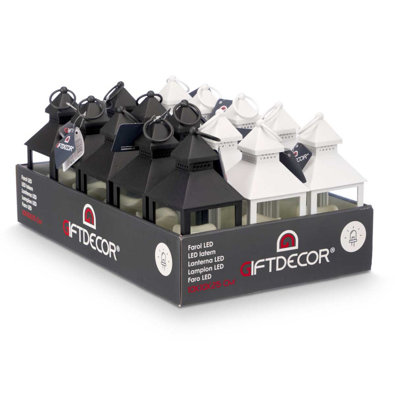 SMALL LED PLASTIC LANTERN MIX 2 COL