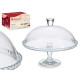 TARTERA CRISTAL CON PIE Y TAPA 32CM