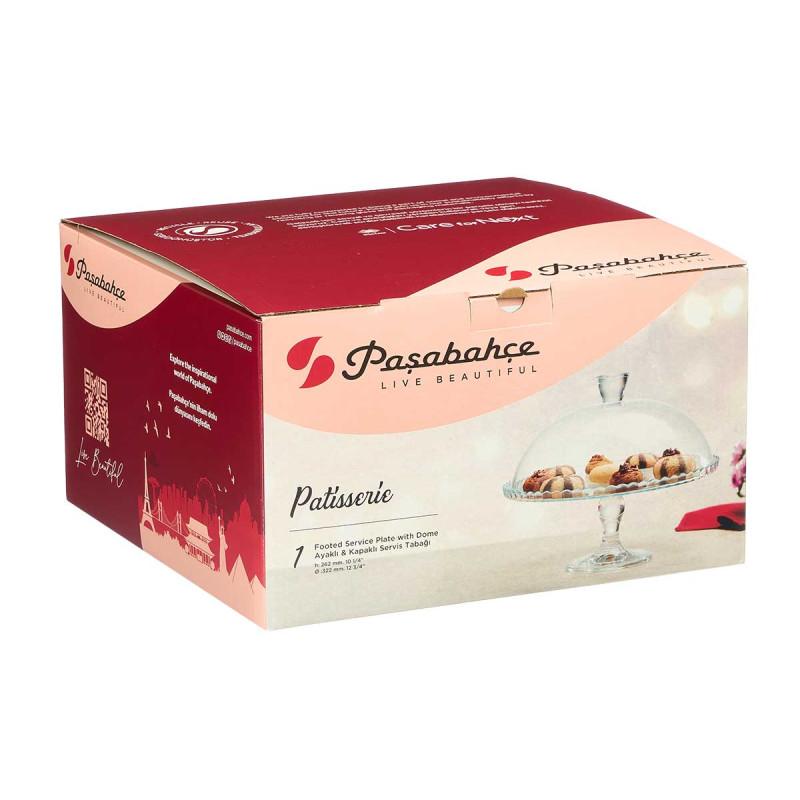 VASOIO TORTA VETRO C PIEDE PASABAHCE 32CM