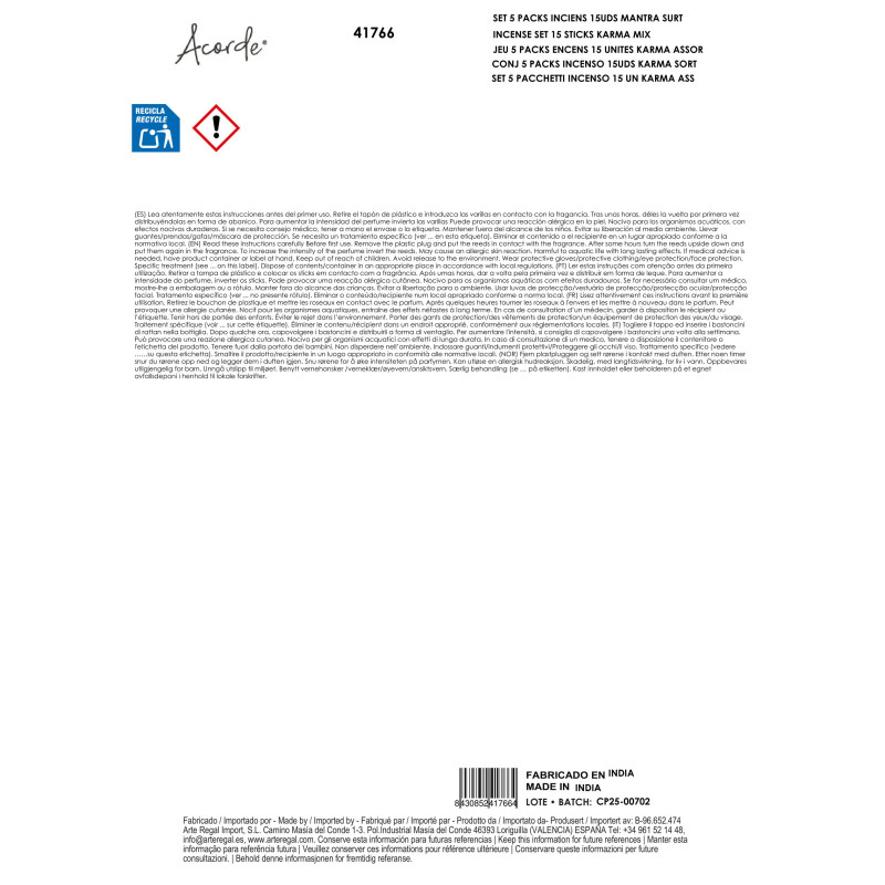 SET 5 PACCHETTI INCENSO 15 UN KARMA ASS