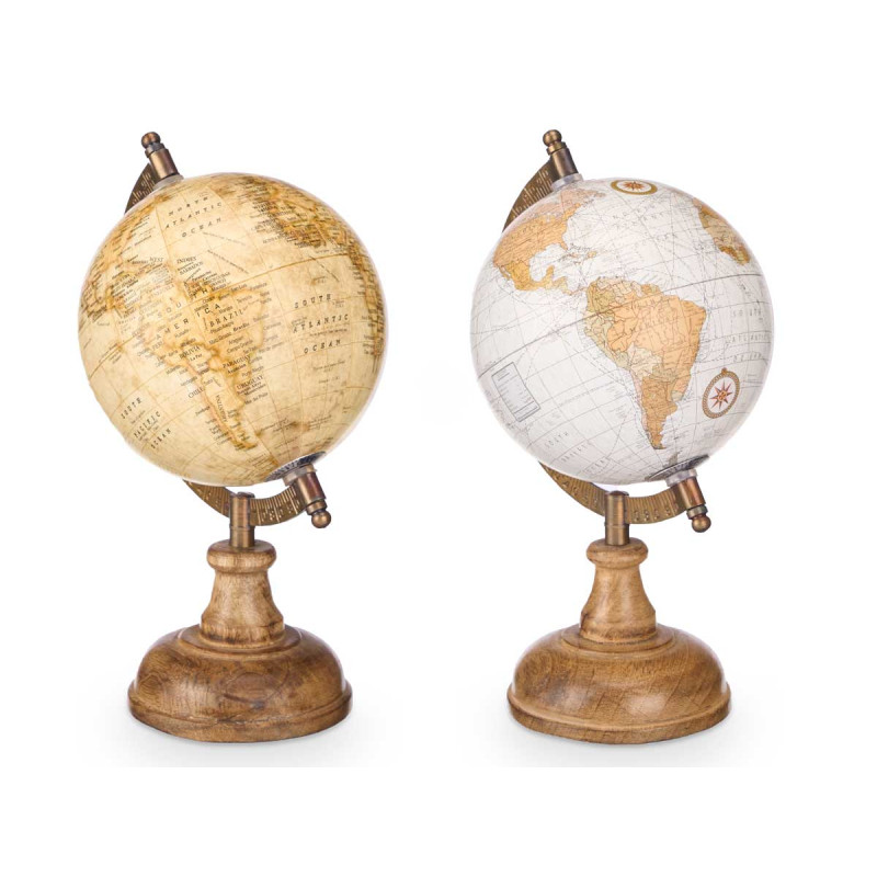 GLOBE TERRESTRE 12,5CM DIAM ASSORT 2 MOD MAT