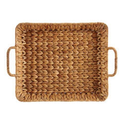 CENTRE DE TABLE RECTANGULAIRE EN PAILLE BAS AVEC P