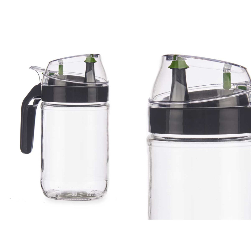 OLIERA VETRO 660ML AERATORE NERO