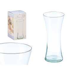 NARROW CRYSTAL VASE WIDE MOUTH 26CM