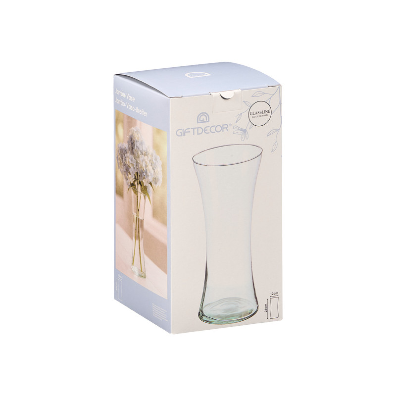 VASO VIDRO ESTREITO BOCA LARGA 26CM
