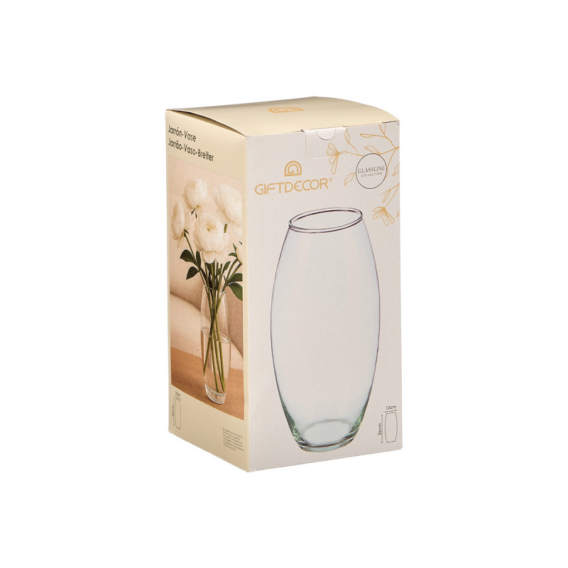 VASO VETRO BOMBATO 26CM