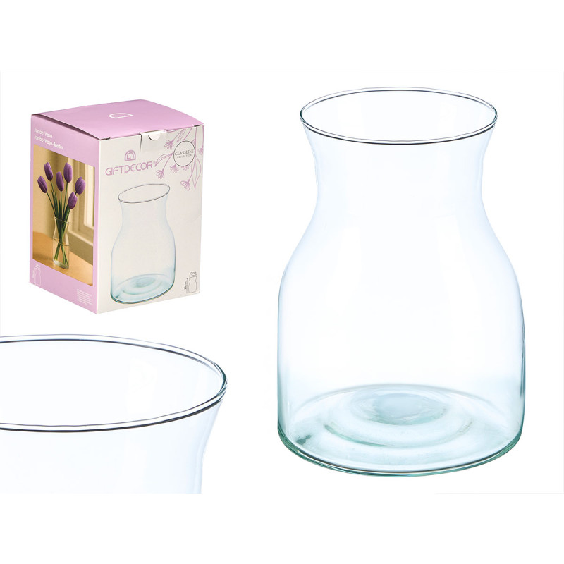 VASE EN VERRE LARGE FORME 20CM