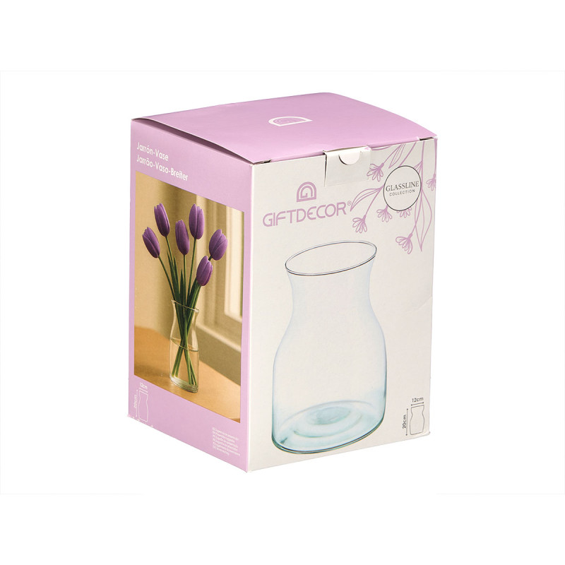 VASO VIDRO LARGO FORMA 20CM