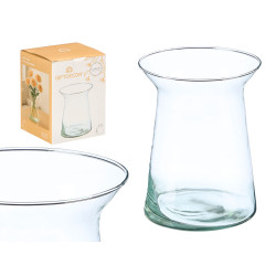 JARRON CRISTAL ANCHO FORMA BOCA ABIERTA 20CM