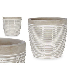 VASO CIMENTO RISCADO REDONDO 13,5X13