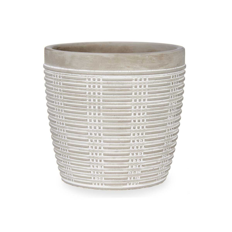 VASO CIMENTO REDONDO RISCAS 13,5X10CM