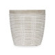 ROUND CEMENT POT WITH STRIPES 13,5X13