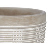 ROUND CEMENT POT WITH STRIPES 13,5X13