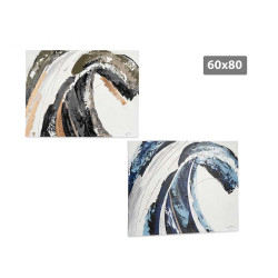 TOILE PEINTE GRIS BLEU ONDE 60X80CM ASSORT 2