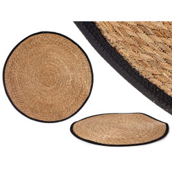 TAPETE NATURAL BORDA PRETA 100CM