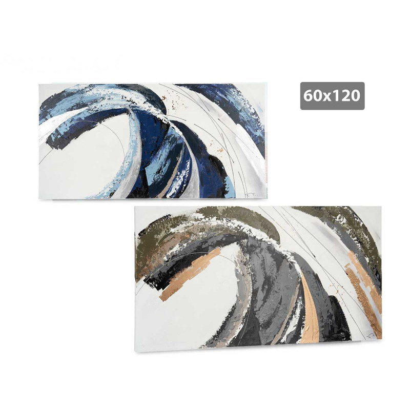 QUADRO ONDA CINZENTO AZUL 60X120CM SORT 2