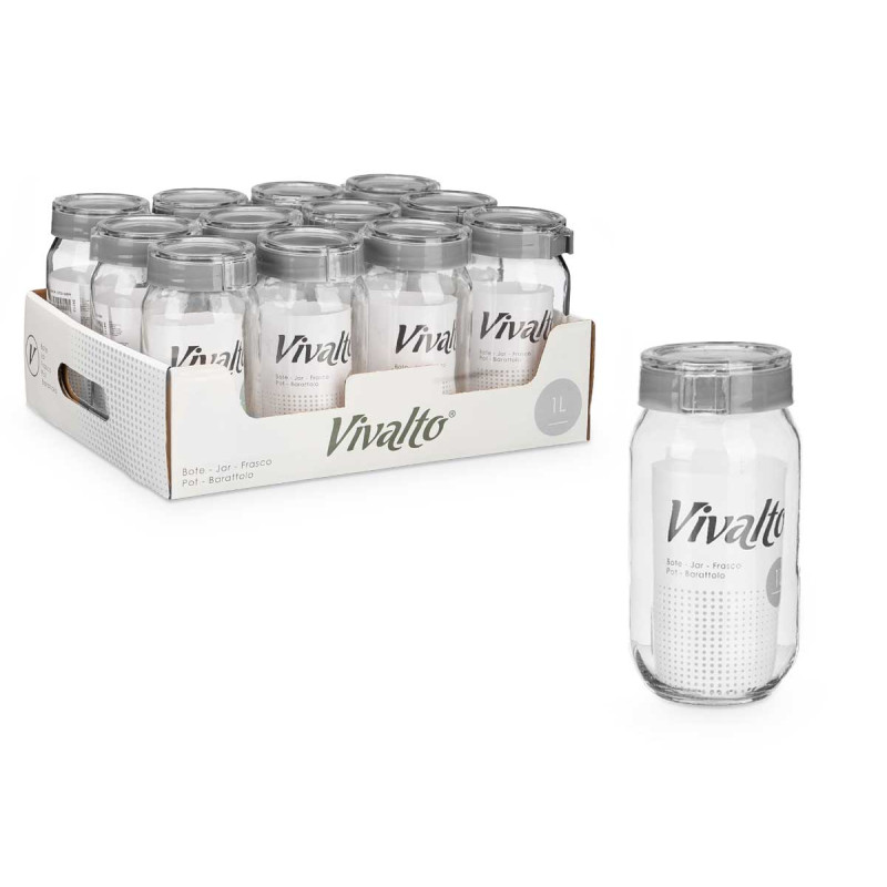 POT AVEC COUVERCLE 1L GRIS