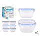 CONJ 6 RECIPIENTES PLAST QUADRADOS 900ML 