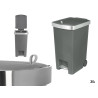PAPELERA PEDAL RUEDAS GRIS 35L