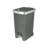 PAPELERA PEDAL RUEDAS GRIS 35L