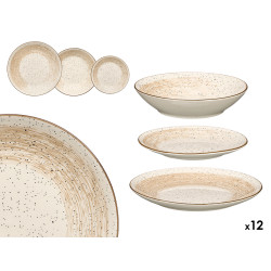 STOVIGLIE 12PZ PATINATE MARRONE