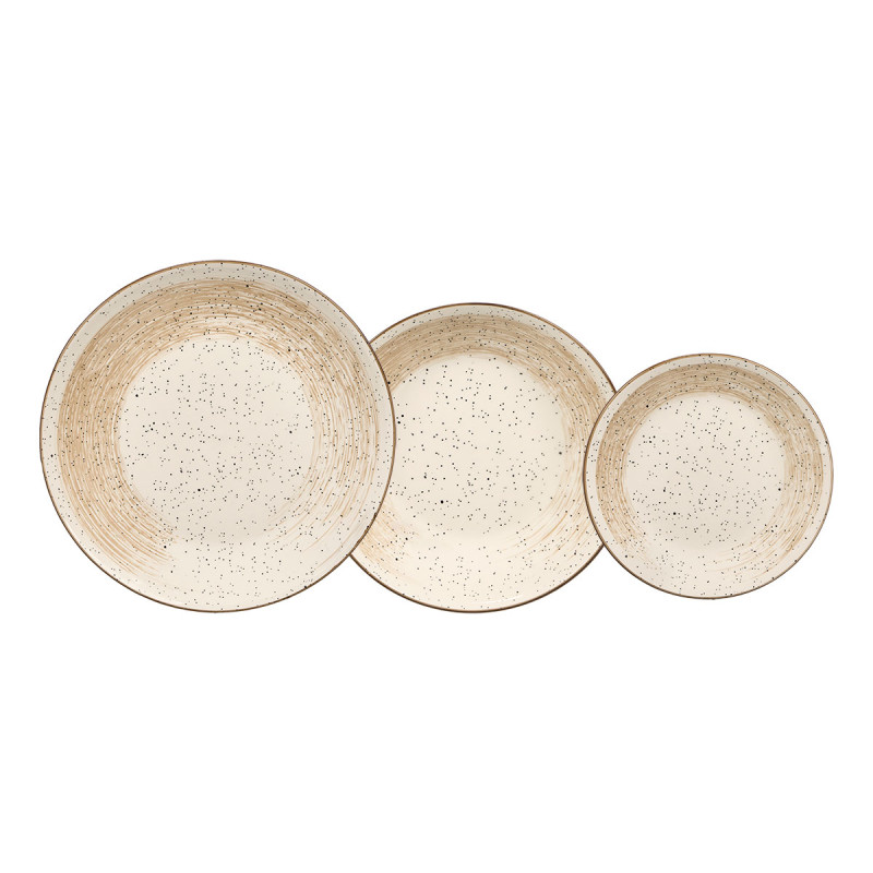 STOVIGLIE 12PZ PATINATE MARRONE