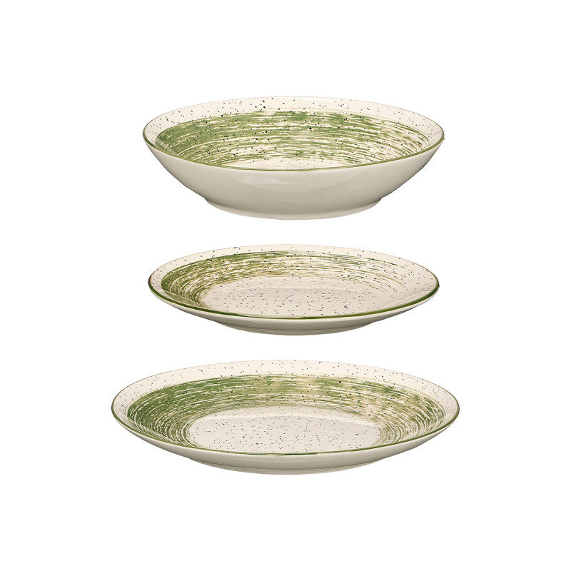 VAISSELLE 12PCS PATINÉE VERT