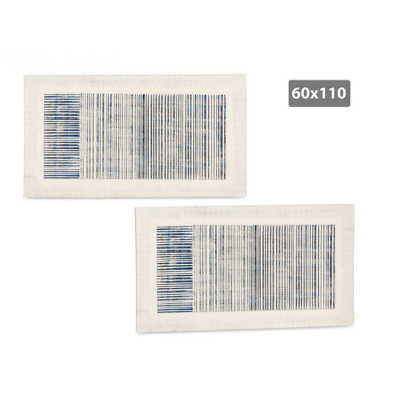 QUADRO RELEVO RISCAS AZUL 60X110CM