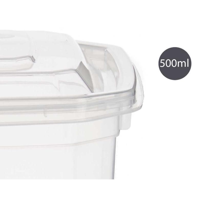 500ML RECTANGULAR PLASTIC LUNCH BOX