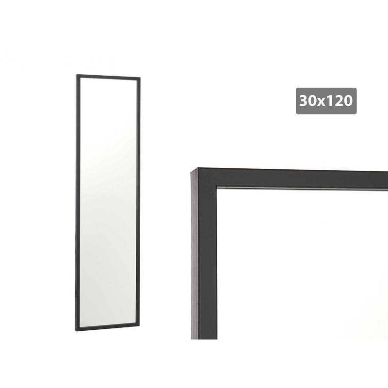 MIROIR CADRE NOIR 30X120M