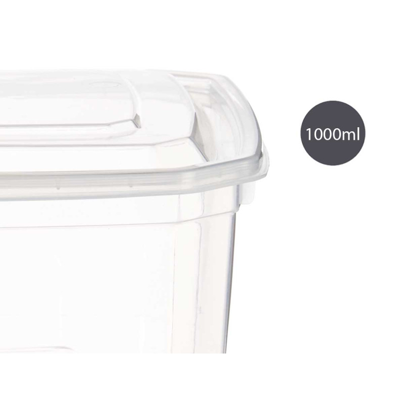 1000ML RECTANGULAR PLASTIC LUNCH BOX