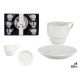 SET 6 TAZZE CAFFE PORC BIANC PIATTO 200ML