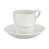 SET 6 200ML WHITE PORCELAIN COFFEE CUPS W PLATE 