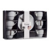 SET 6 TAZZE CAFFE PORC BIANC PIATTO 200ML