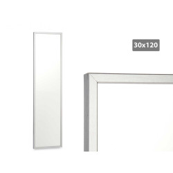MIRROR SILVER FRAME 32X122CM