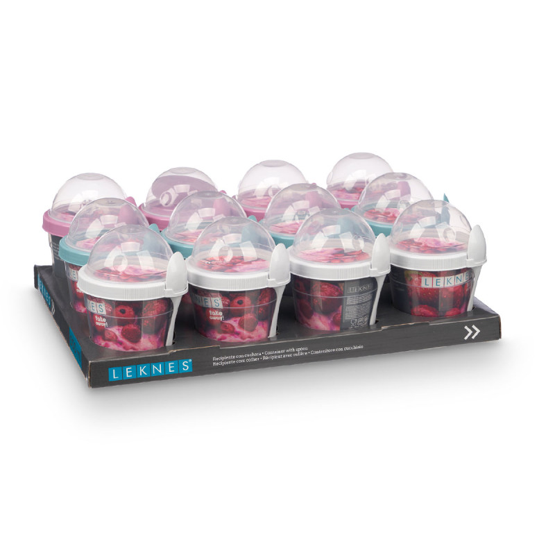 PLASTIC CONTAINER SPOON 500ML ASSORTED 3 COLOURS