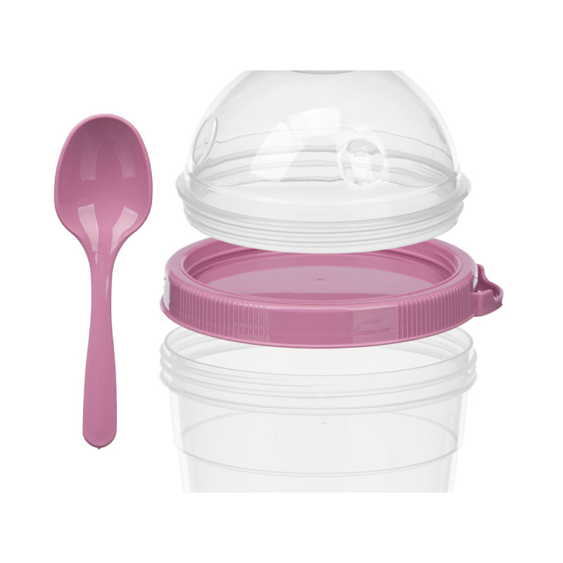 RÉCIPIENT PLASTIQUE CUILLÈRE 500ML ASRT 3 COULEURS