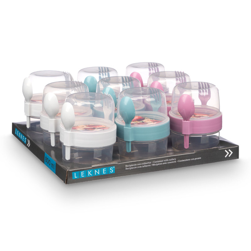 RECIPIENTE PLASTICA POSATE 800ML ASS 3 COL