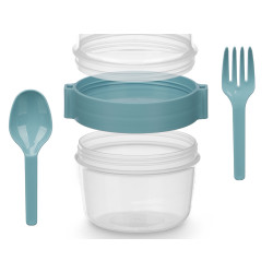 RÉCIPIENT PLASTIQUE COUVERTS 800ML ASRT 3 COULEURS