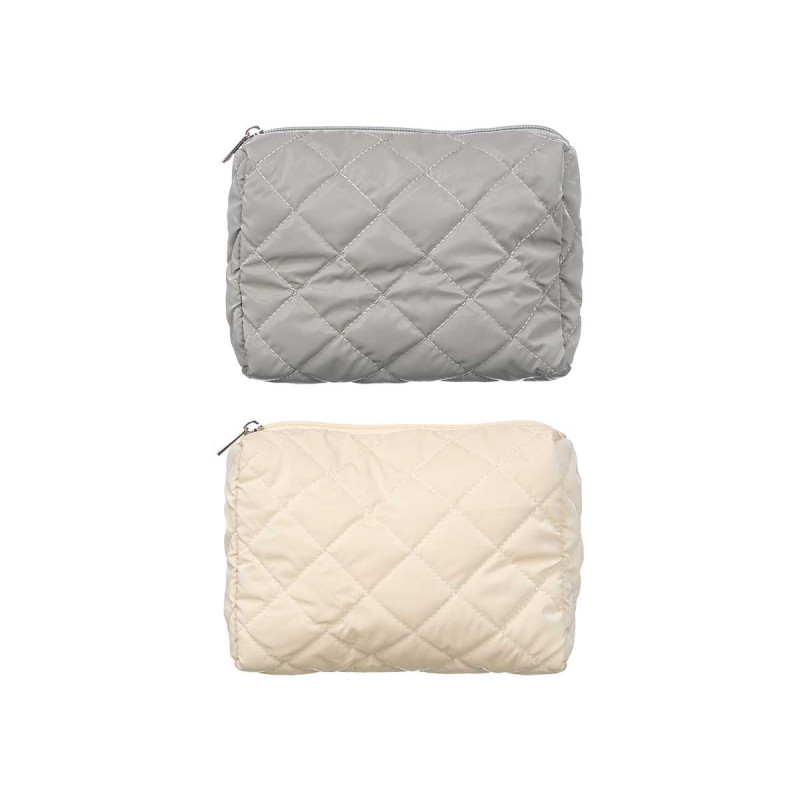 OVAL TOILETRY BAG ASRT 2 COL CREAM GRAY