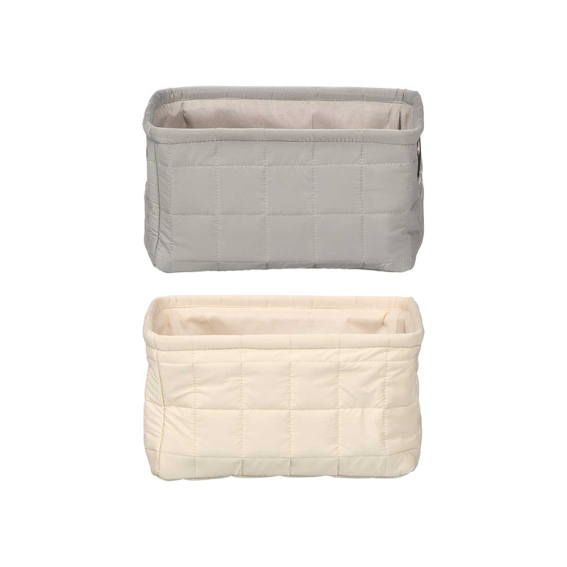 PANIER ORGANISATEUR ASSORTI 2 COUL CREME GRIS