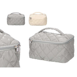 TOILETRY BAG HANDLE ASRT 2 COL CREAM GRAY