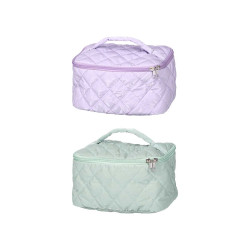 TOILETRY BAG HANDLE ASRT 2 COL PURPLE GREEN