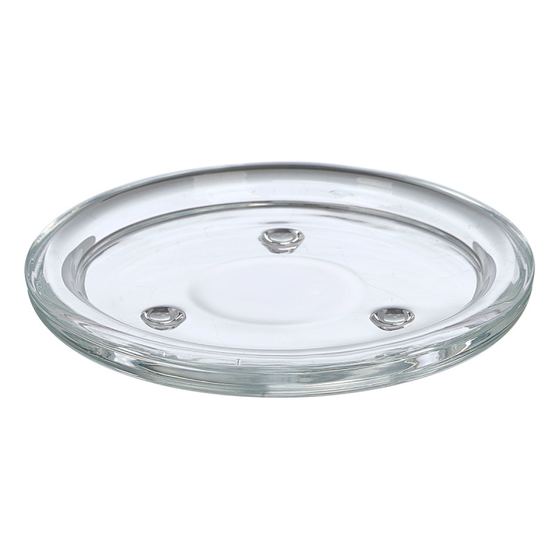 ROUND GLASS CANDLE PLATE DIAM 14 CM