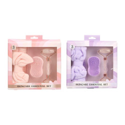 SET 3PZS ESFOLIANTE ROSTO ROLO DUPLO SORT 2 COR