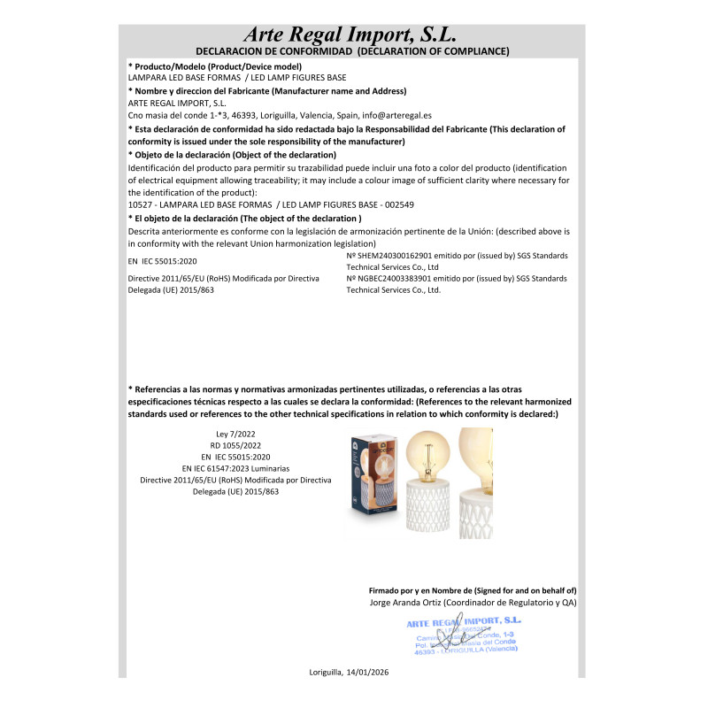 LAMPADA LED BASE FORME