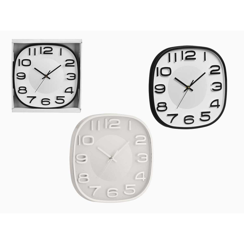 SQUARE CLOCK 30X30CM ASSORTED 2