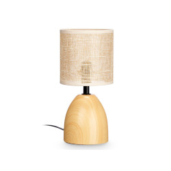 LAMPE DE TABLE OVALE EFFET BOIS