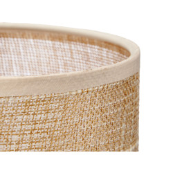 CANDEEIRO DE MESA OVAL EFEITO MADEIRA